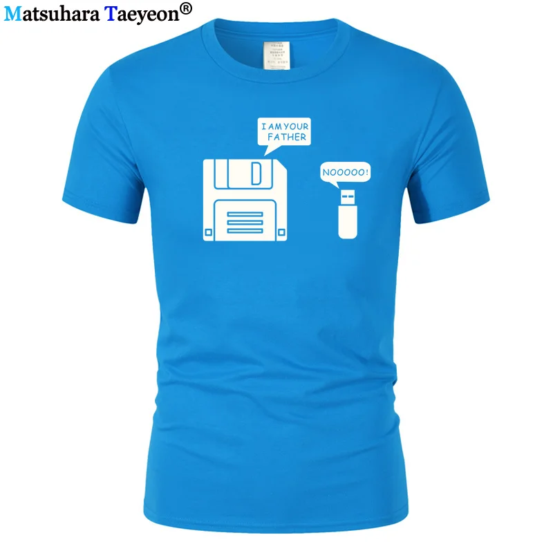 

New Men's Tshirt USB Floppy Disk I am Your Father T Shirt Men Cotton Short Sleeve Humor Disk T-shirt Casual T217