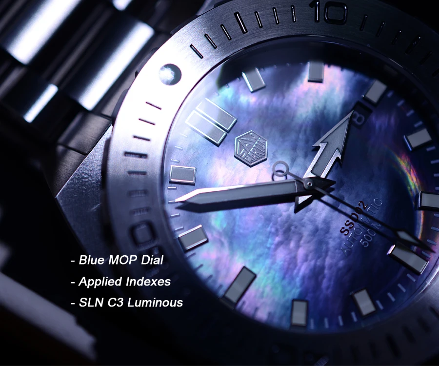 Мужские часы Lugyou San Martin Deep Sea Diver, автоматический Сапфир, водонепроницаемость 500 м, светящаяся нержавеющая сталь, ограниченная серия