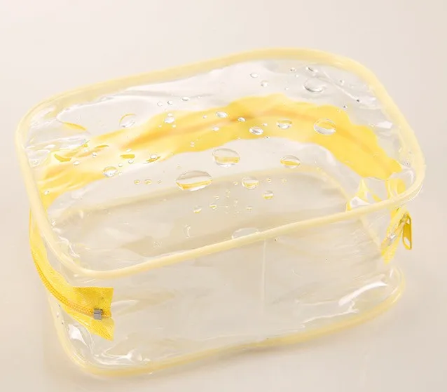 Цвет: желтый Clear Makeup Bag Beautician Cosmetic Bag Transparent PVC Bags Travel Organizer Beauty Case Toiletry Bag Make Up Pouch Wash Bags - Цвет: Цвет: желтый