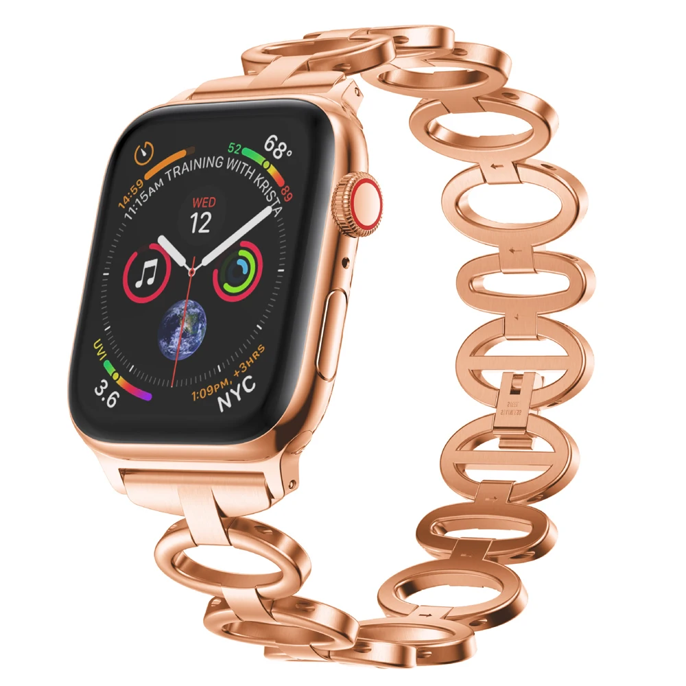Женский роскошный ремешок из розового золота подходит для Apple 1 2 3 4 часов watch