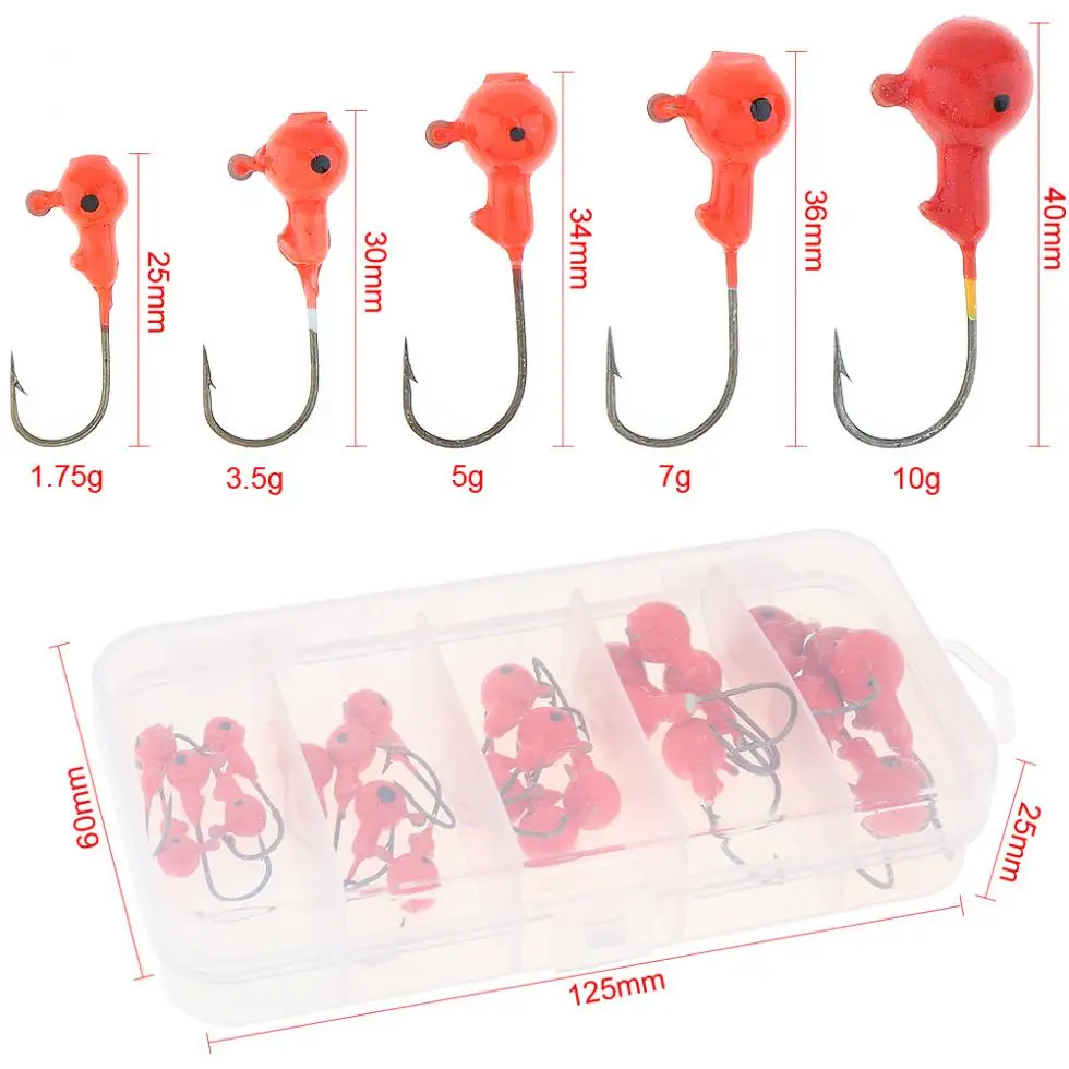 25 шт./лот кривошипно Lead Jig Head рыболовный крючок 1 7 5g 3.5g г 10 свинцовые Крючки для