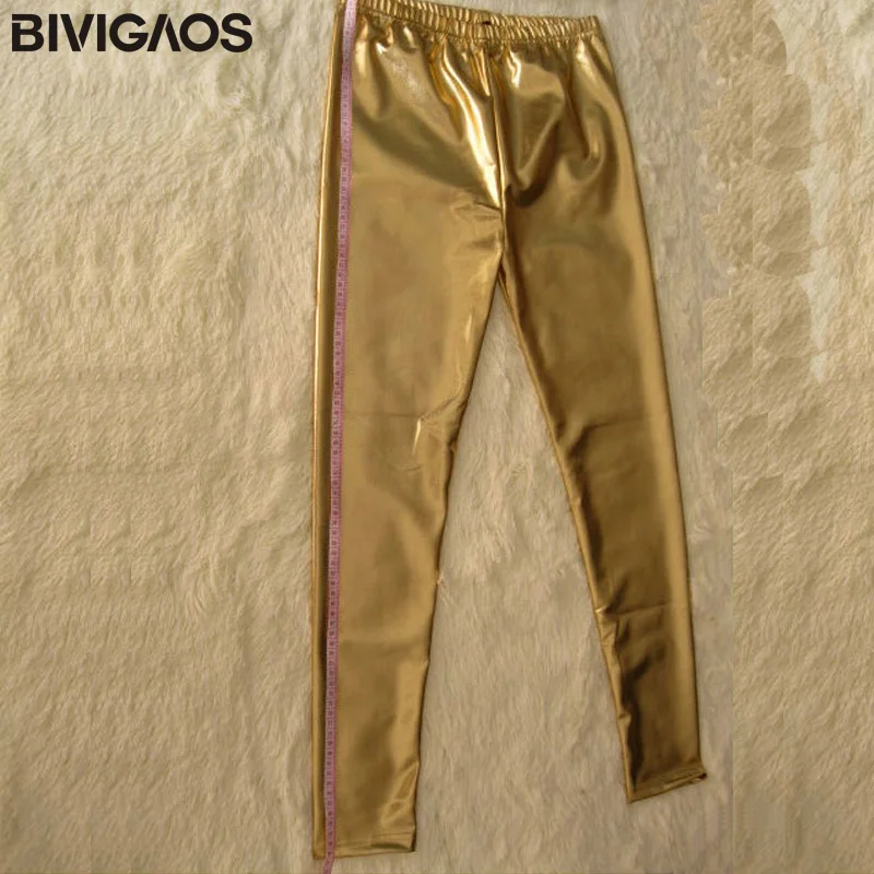 BIVIGAOS Мода готика панк рок стиль золотой металлик Цвет сексуальный яркий блесток