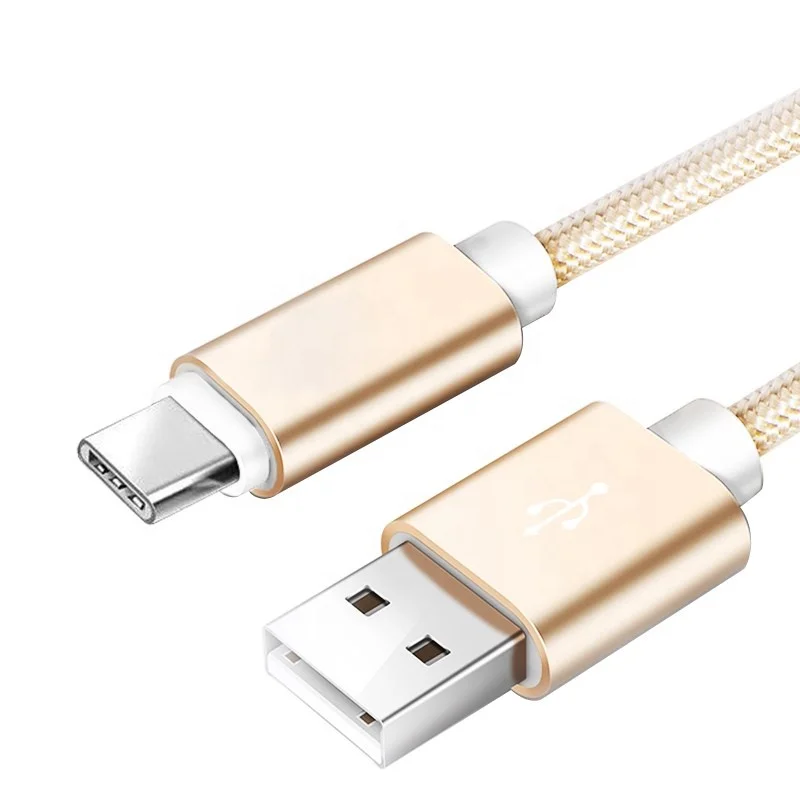 Golden HANNORD USB C кабель 2A Быстрая зарядка нейлоновая оплетка type C кабель для передачи данных зарядный кабель для телефона Android samsung HUAWEI xiaomi - Цвет: Golden