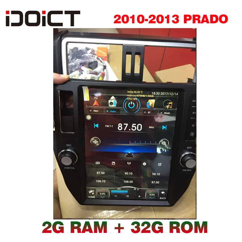 IDOICT TESLA автомобильный dvd-плеер Android 6,0 gps навигация Мультимедиа для Toyota Land Cruiser Prado 150 радио 2010-2013