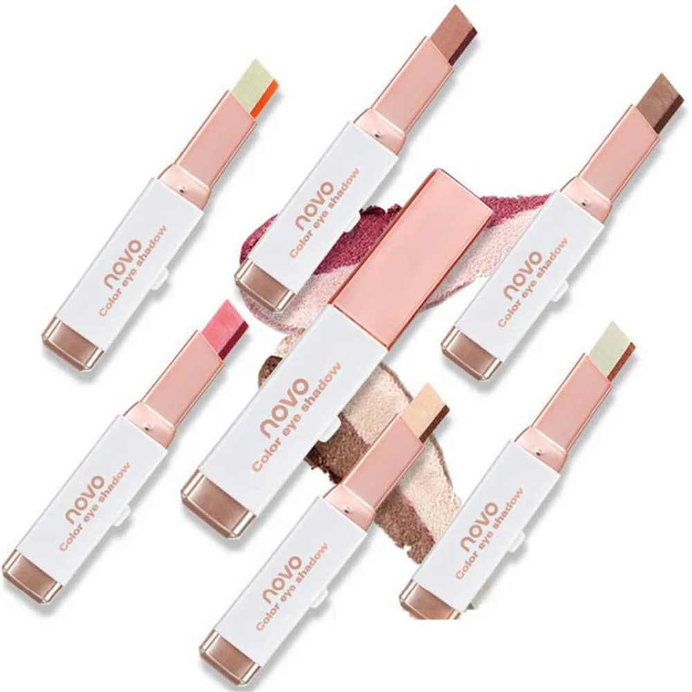 Бархатный карандаш для век с двухцветным градиентом водостойкий мерцающий