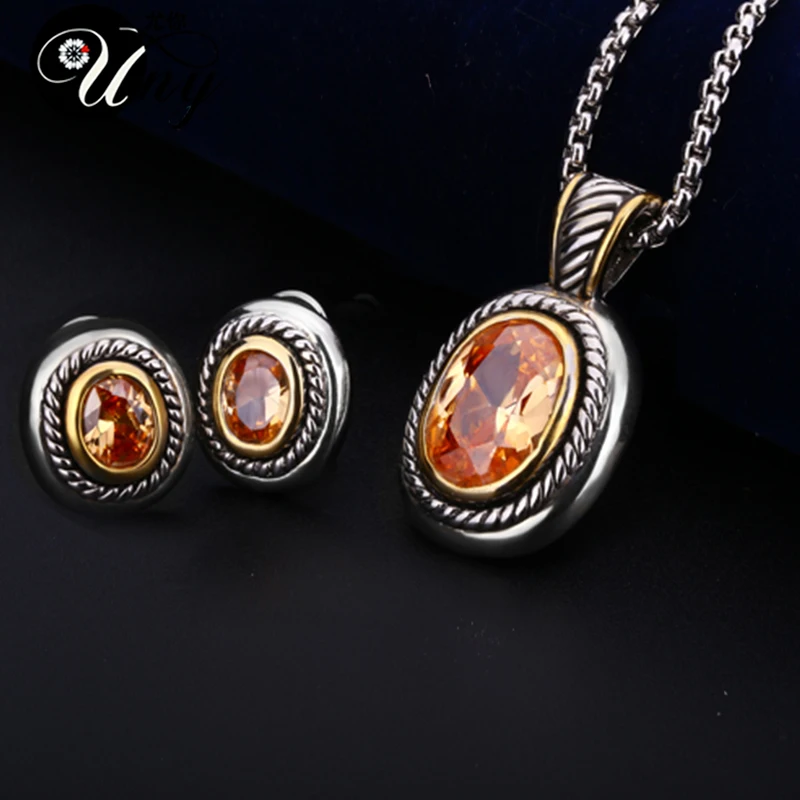 Uny элегантные свадебные jewelries Наборы Роскошные антикварных ювелирных изделий