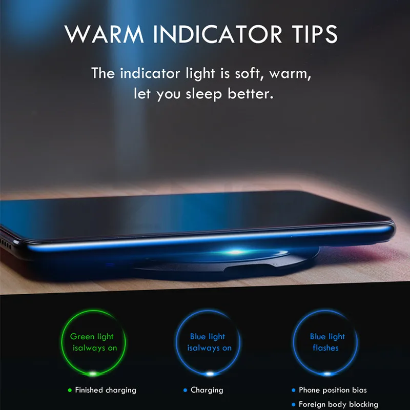ZNP 10 Вт Qi Беспроводное зарядное устройство для samsung S10 S9 Plus Note 9 S10E S8 Видимый элемент беспроводной зарядного устройства для iPhone X XS Max XR