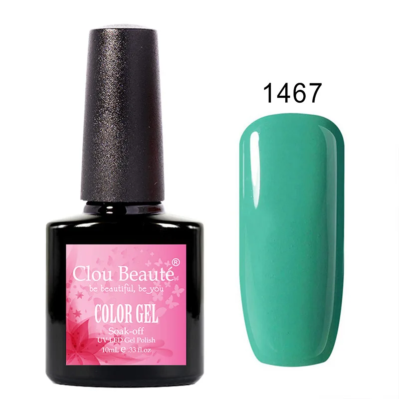 1467 Clou Beaute мягкая цветная основа и верхнее покрытие УФ гель лак для ногтей 10 мл vernis полуперманентный УФ-гель для ногтей впитывающий гель лак 1325 - Цвет: 1467