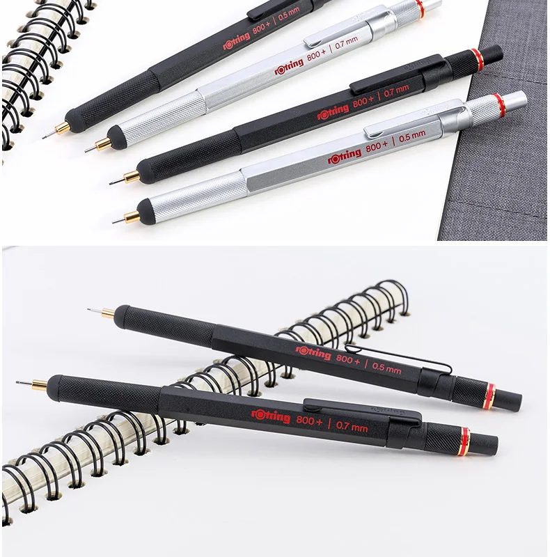 Rotring 800+ механический карандаш 0,7/0,5 мм Металл серебро/черный многофункциональная ручка дизайн карандаш для рисования, конденсаторная ручка, стилус