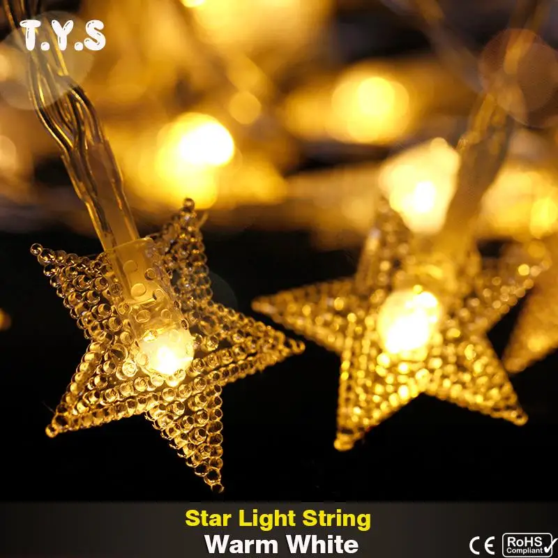 Сказочные Звездные гирлянды светодиодные 3 м батарея водонепроницаемые