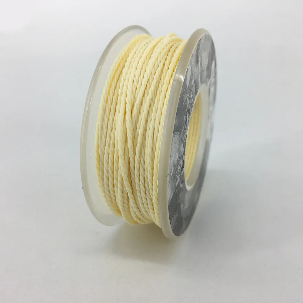 Beige 20TW10 О прилегании витой вощеный хлопковый шнур 1,0 мм для изготовления ювелирных изделий ручной работы браслет Одежда Аксессуары Бисероплетение нитей - Цвет: Beige 20TW10