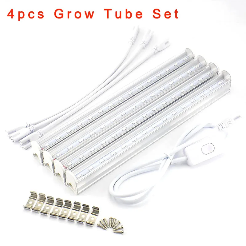 4PCS Grow Tube set 1/5 шт. светодиодные завода светать светильник T5 трубка красного и синего цвета вот уже многие годы мы отбираем по всей стране лучшие сорта-цветочниц на свадьбе, для детей рассада растений гидро Крытый парниковый growbox палатка - Испускаемый цвет: 4PCS Grow Tube set
