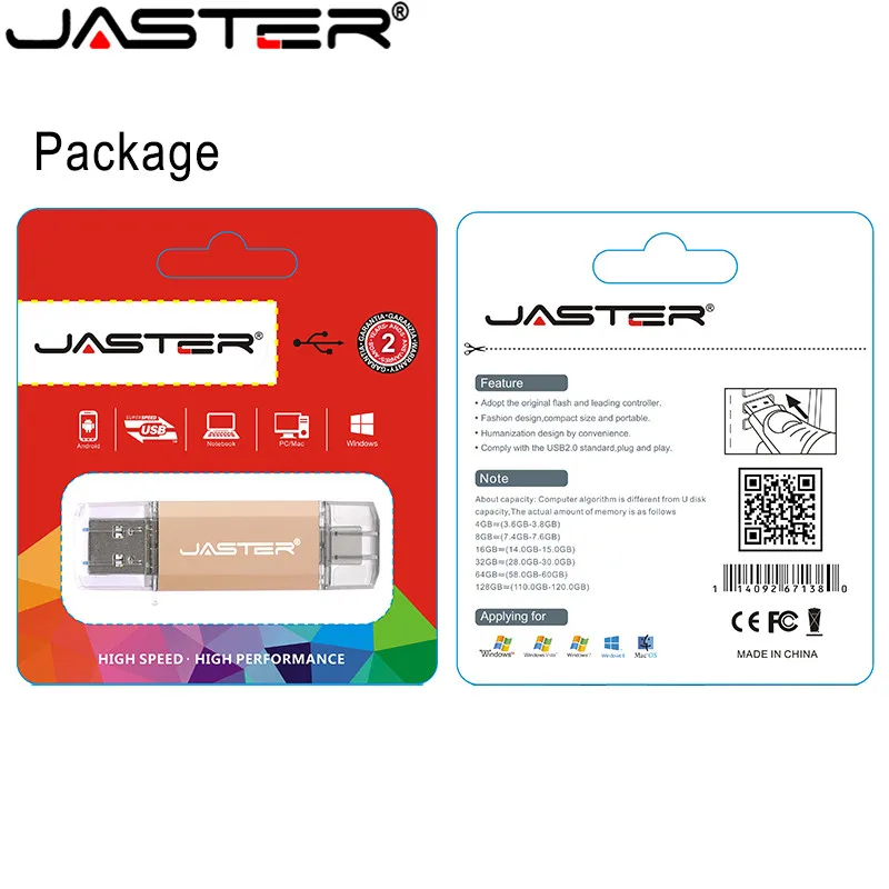 Флэш накопитель JASTER с логотипом клиента usb Type C 3 0 металлический флеш на заказ 32 ГБ