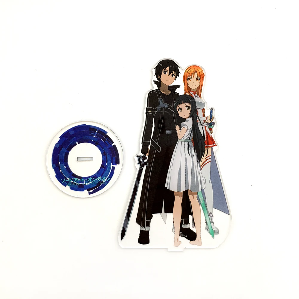 Love Thank You Sword Art Online SAO Kirito Asuna family yui фигурка на акриловой подставке модель двухсторонняя пластина Держатель Топпер аниме