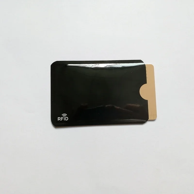 black Металл кредитной держатель для карт Анти Rfid кошелек блокировки Reader замок банк держатель для карт ID банковская карта защиты корпуса из алюминия 6,2*9,2 см - Цвет: black