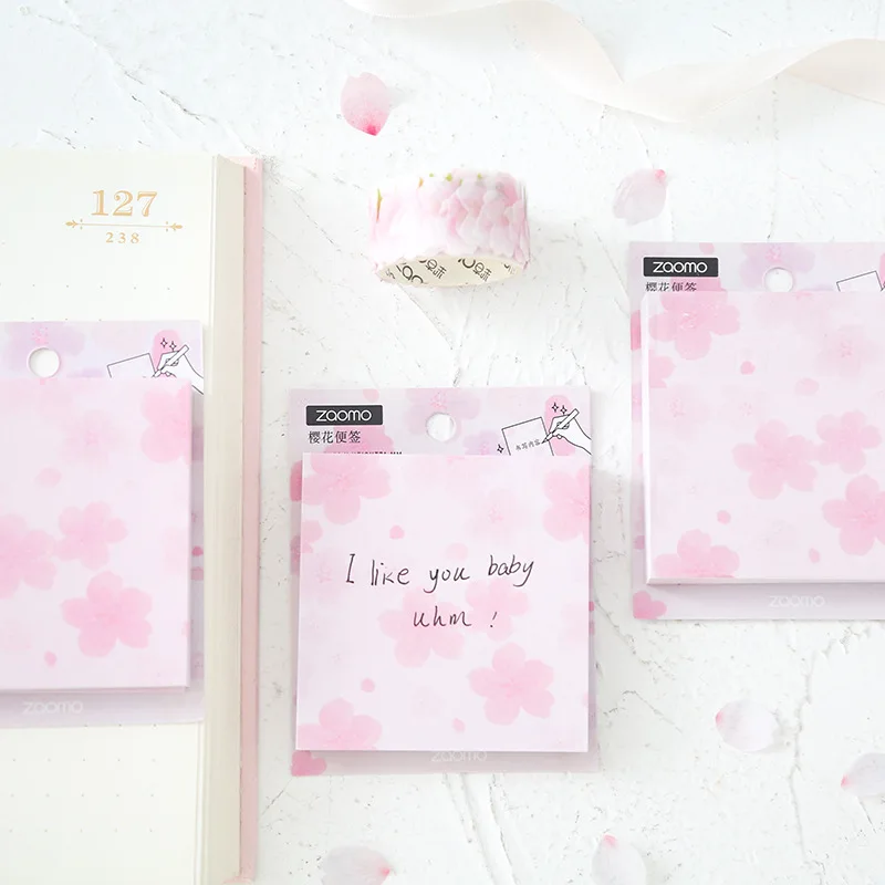 16 шт./лот оригинальность девичье сердце Sakura Memo Pad N Times Sticky Notes Escolar Papelaria школьная
