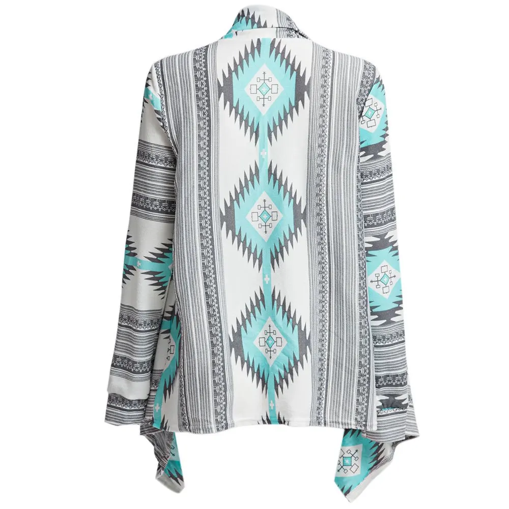 VESTLINDA розовый кимоно кардиганы блузы женские геометрический принт с длинным