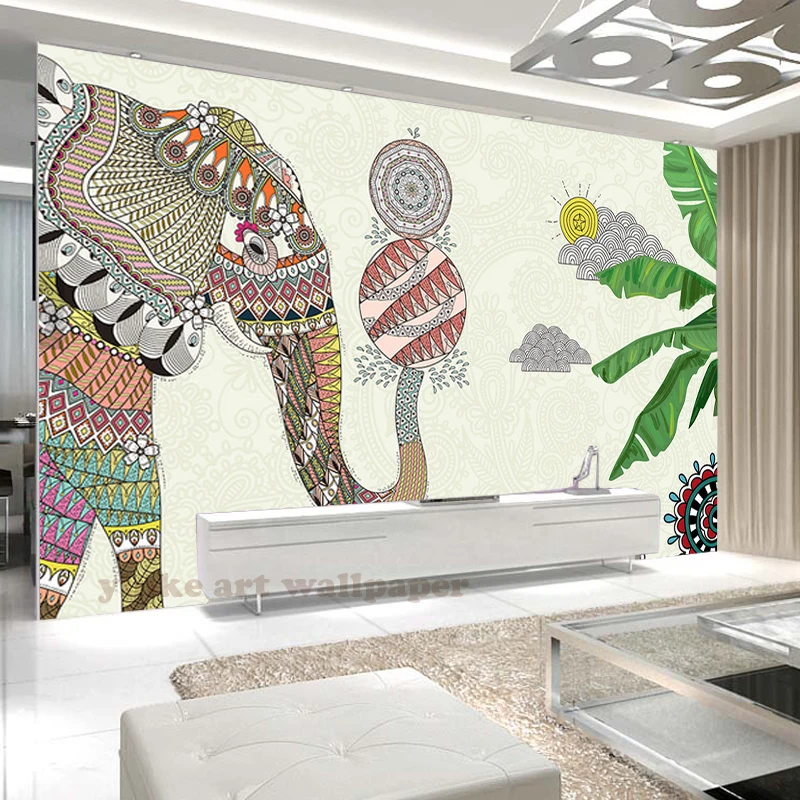 

Cartoon Elephant 3D wallpaper photo wall murals 3d stereoscopic wallpapers for kids room bedroom walls TV background wall paper