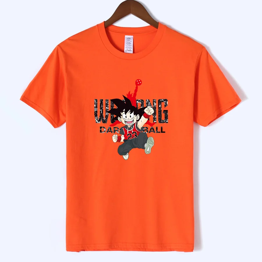 Японского аниме Dragon Ball Z Wukong Футболка с принтом Jordan 23 Мужская облегающая одежда для бодибилдинга белая футболка camiseta hombre - Цвет: orange
