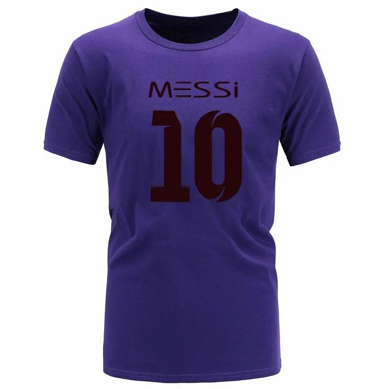 purple black BAIJOE, Мужская футболка, Мужская брендовая футболка Месси 10, футболки с принтом, летние повседневные Высококачественные хипстерские футболки с круглым вырезом для мужчин - Цвет: purple black