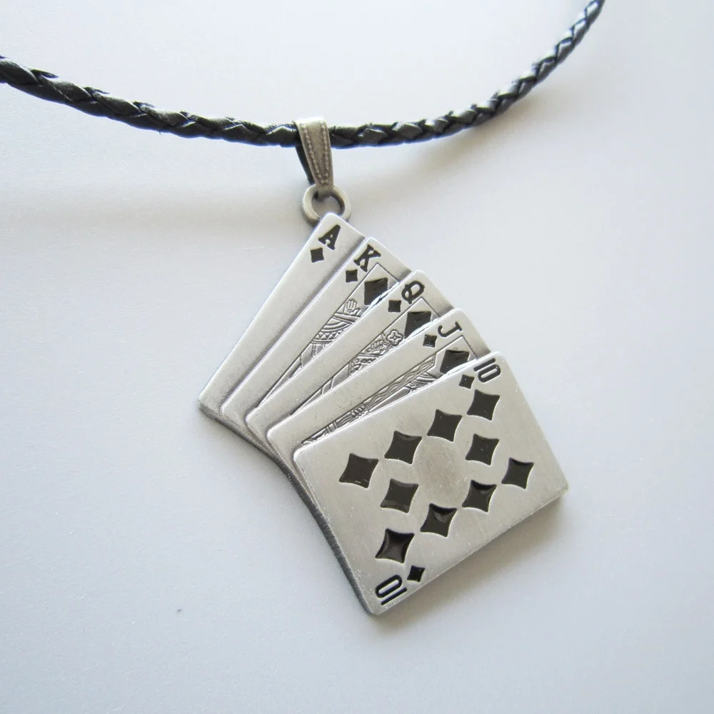 Металлический очаровательный галстук для покерной карты|necklace bicycle|necklace necklacependant