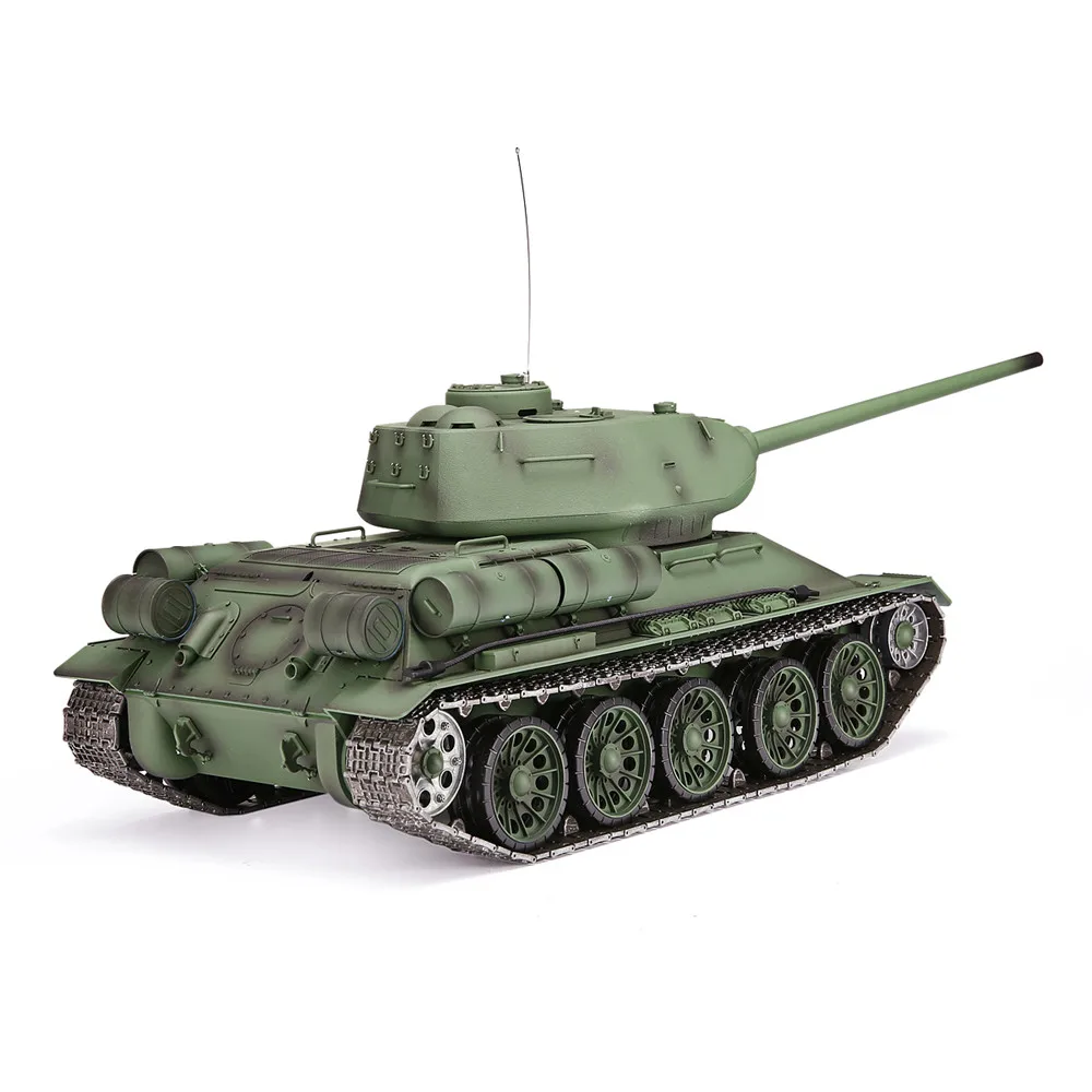 Heng Long 3909-1 1/16 2,4G 4CH T-34 Rc Танк армейский зеленый боевой танк металлический W/звук дыма игрушка