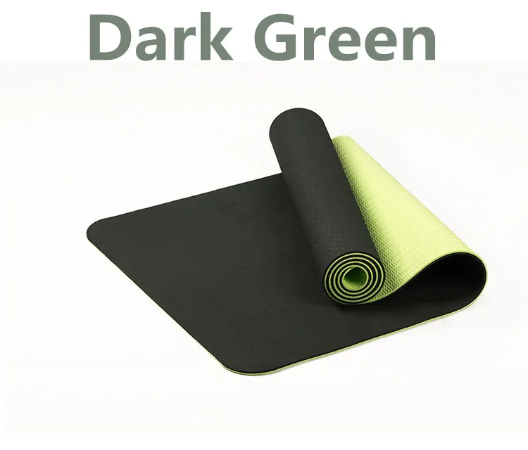 Коврик для йоги TPE нескользящий фитнеса тонкий тренажерного зала коврики