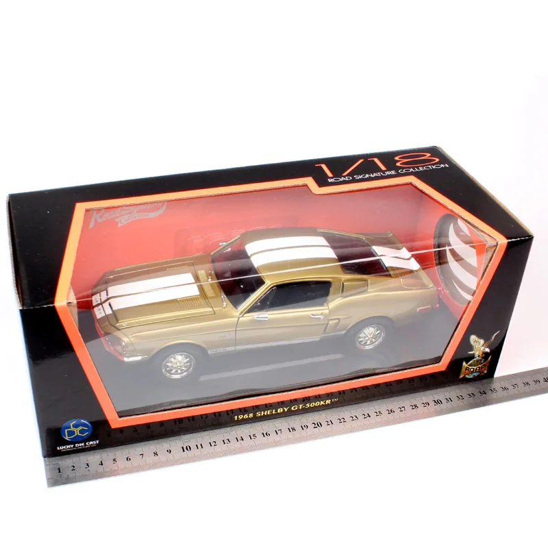 1/18 большой масштаб Классика Ретро Старый Ford Shelby Mustang GT 500KR 1968 гоночный литой автомобиль металлическая Модель автомобиля игрушки подарки для детей