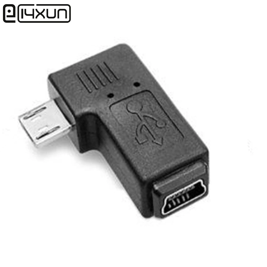 1 шт. разъем Mini USB мама-Micro папа 90 градусов 5-контактный L-образный от V3 до V8 левый и
