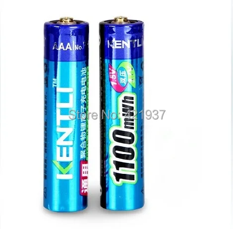 Бесплатная доставка KENTLI 2pcs1.5v элементов питания типа AAA-1100mWh AAA перезаряжаемый