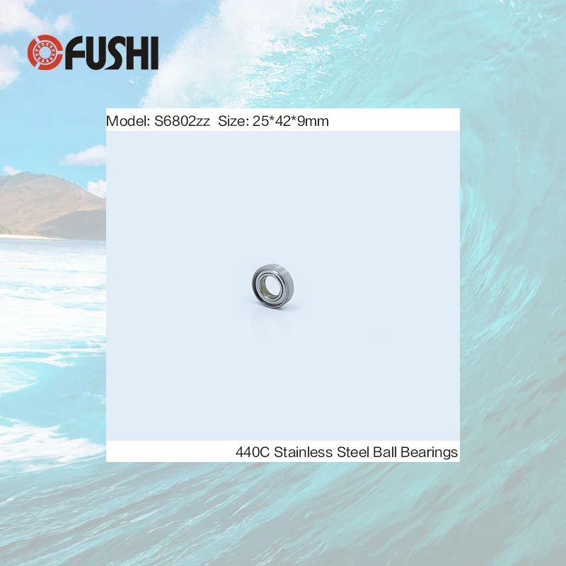 S6802ZZ подшипник 25*42*9 мм (10 шт.) ABEC-1 S6802 Z ZZ S 6802 440C из нержавеющей стали S6802Z