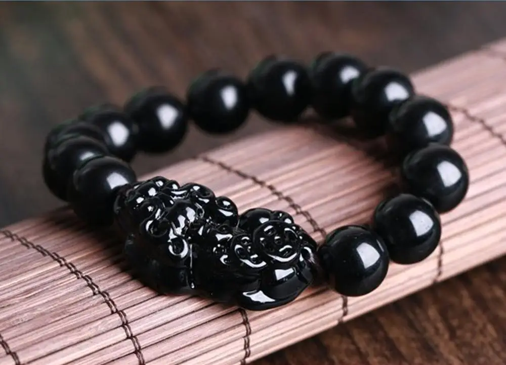 Бесплатная доставка 10 шт натуральный 12 мм обсидиан резное мифическое дикое