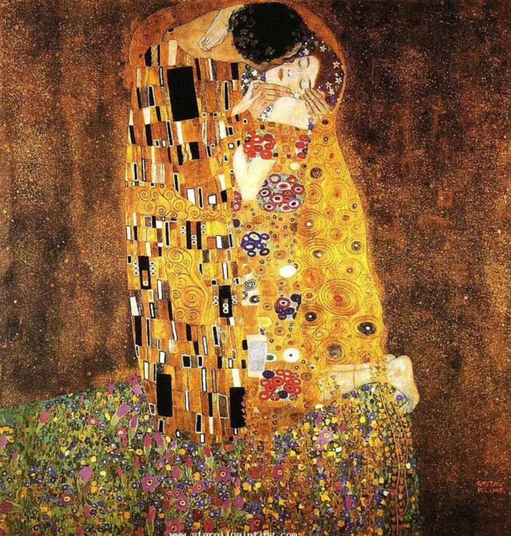 100% роспись вручную высокое качество Репродукция картины The kiss (настраиваемый