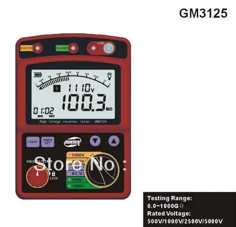 Высоковольтный тестер сопротивления изоляции 5 кв Мегаомметр 1 т ом DAR PI GM3125|tester