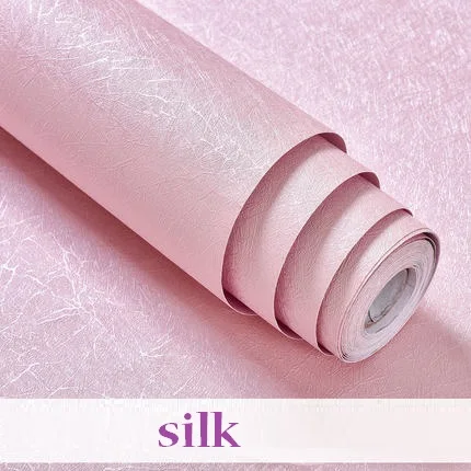 Silk Розовая Водонепроницаемая виниловая контактная бумага для кухни, самоклеющаяся настенная бумага для спальни, гостиной, декор для стен - Цвет: Silk