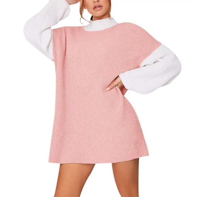 Женское Повседневное трикотажное платье с длинным рукавом свободное