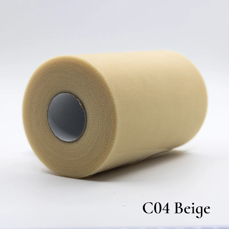 04Beige Рулон тюля, 100 ярдов, органза, свадебное украшение, пачка для детского душа, рулон тюля, 15 см, украшение для вечеринки и мероприятий, декор для помолвки - Цвет: 04Beige