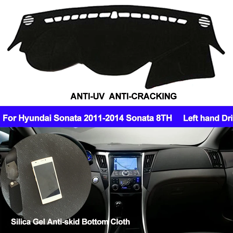 Силиконовый нескользящий коврик TAIJS для приборной панели автомобиля Hyundai Sonata 2011
