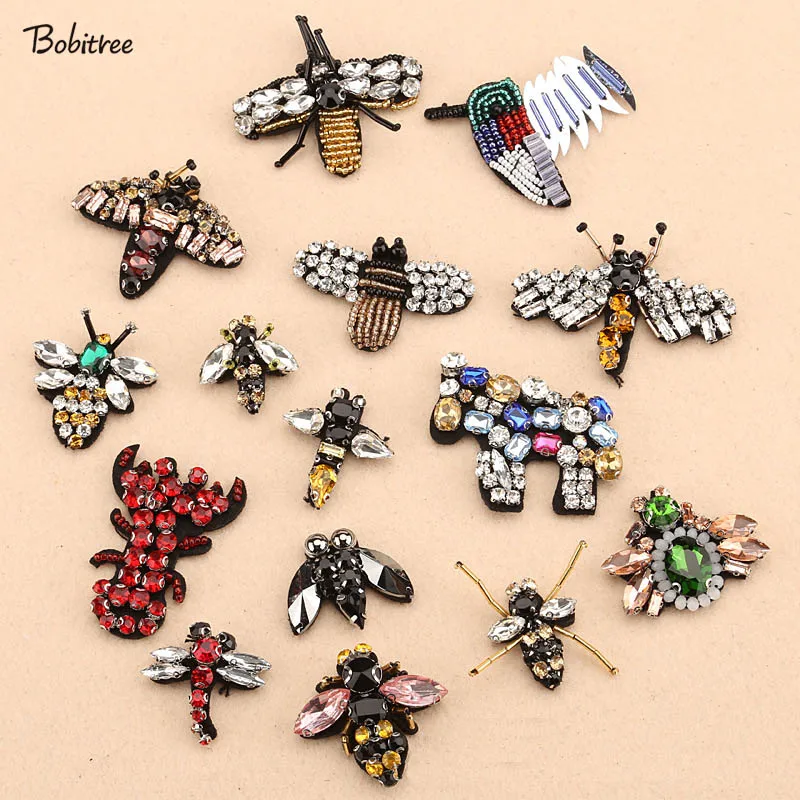 

Bobitree 10PCS/LOT Beaded Appliques Bee Patches Beaded Bee Applique Applique Patches DIY Accessories Handmade For Garment