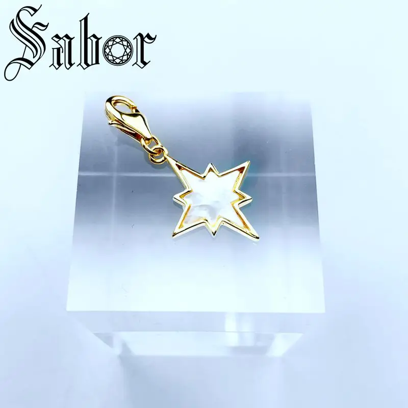 Золотистые подвески из матери жемчуга посеребренные модные аксессуары сделай