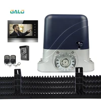 wired video door phone visual video with 500kg automatic sliding gate opener motor operator 4m nylon rack 2ps remote