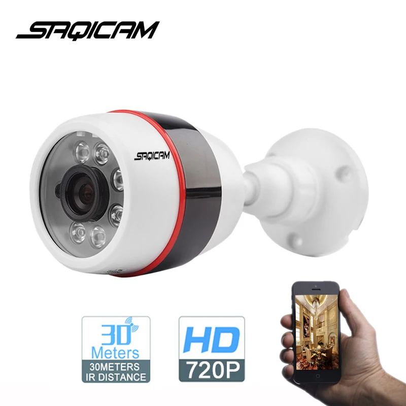 Saqicam HD CCTV IP камера 720P 1.0MP 6 шт. массив светодиодов ИК Водонепроницаемая наружная