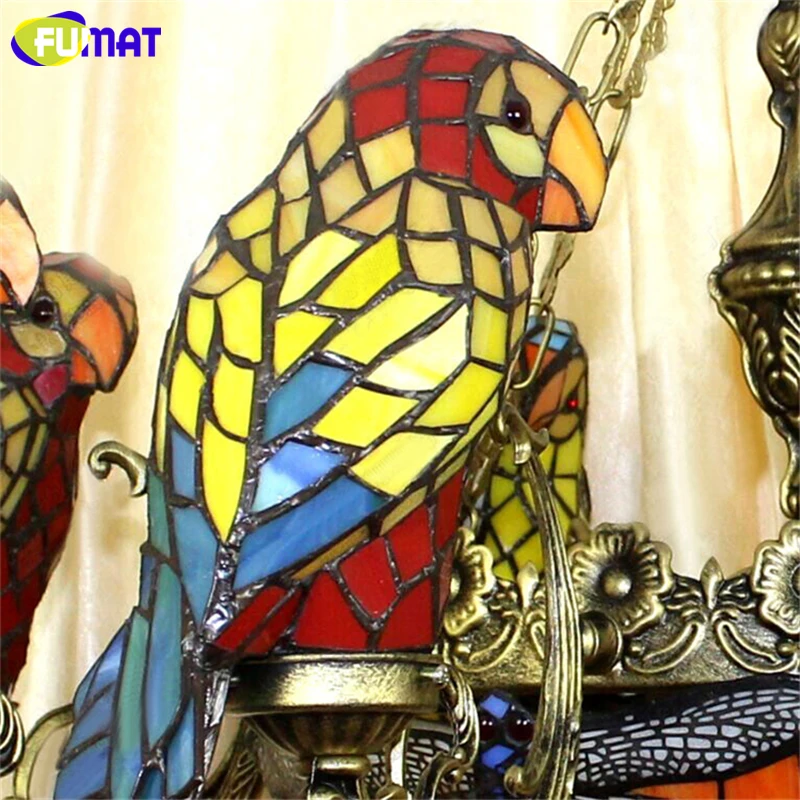 Люстра Стрекоза для попугаев FUMAT художественная Классическая витражная