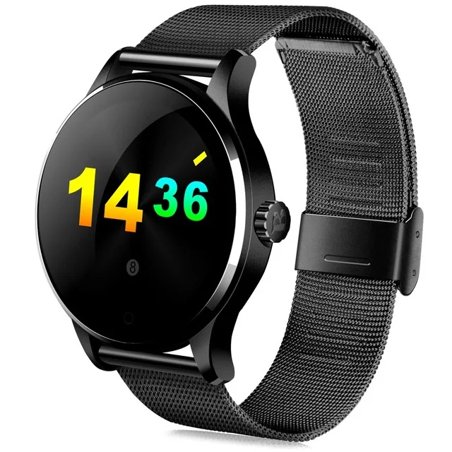 K88H Black Steel EXRIZU Bluetooth Смарт-часы MTK2502C 1,3 дюймов ips круглый экран монитор сердечного ритма микрофон умные часы Спорт ходьба Бег Туризм - Цвет: K88H Black Steel