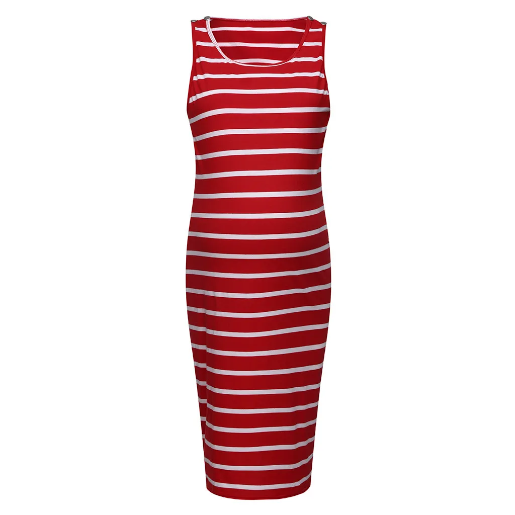 Платье для беременных женщин платье без рукавов в полоску Без Рукавов Сарафан ropa