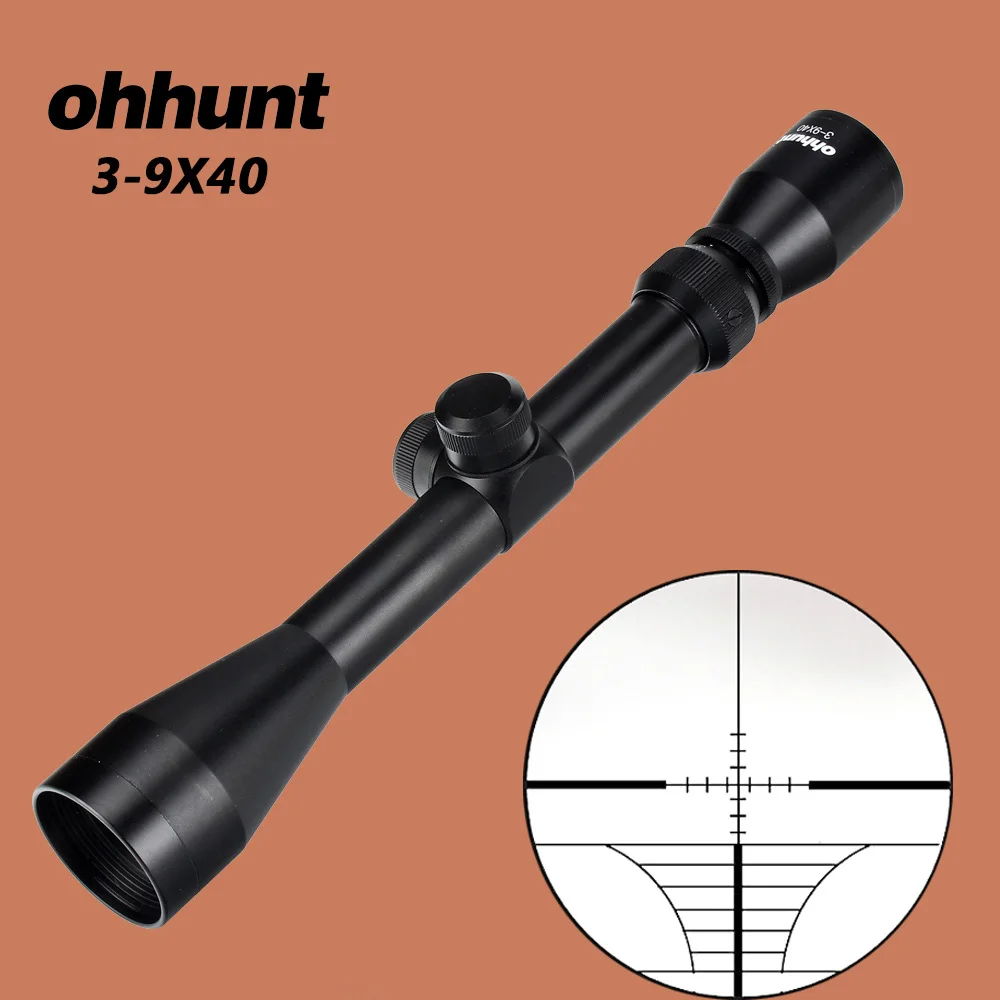 No Rings Ohhunt тактический прицел 3-9X40 проволока сетка или Mil точка оптический прицел с голографической 4 Сетка Красный точка красный лазерный прицел - Цвет: No Rings