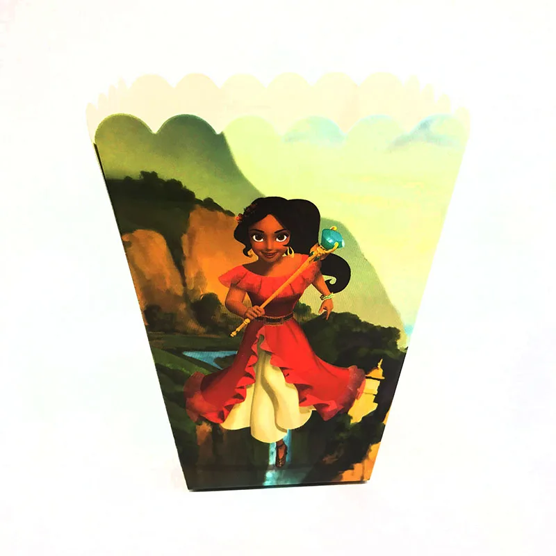 6pcs popcorn boxes Elena the Avalor тематическая одноразовая посуда Elena тематическая скатерть Elena тематическая вечеринка на день рождения украшения - Цвет: 6pcs popcorn boxes