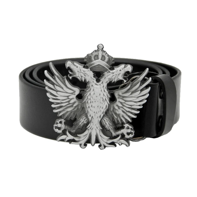 Мужской ремень из натуральной воловьей кожи пояс в стиле панк с пряжкой язычком