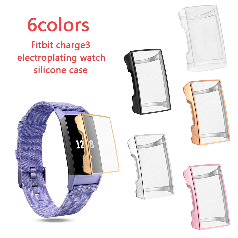 1 шт. 6 цветов мягкий ТПУ чехол силиконовый защитный прозрачный для Fitbit Charge 3 Band Smart