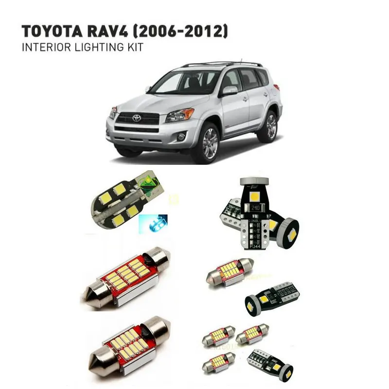 Светодиодные внутренние фары для Toyota rav4 2006 2012 8 шт. светодиодные автомобилей
